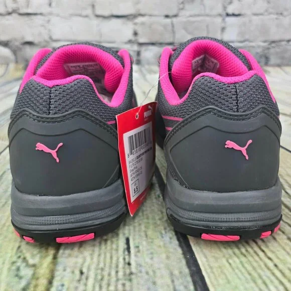 Puma Safety Shoes Women's‎ Size 8.5 Steel Toe Celerity Knit Gray Pink Work - NEW - Picture 5 of 12